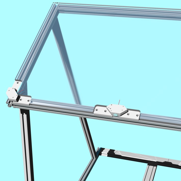 laser bracket at corner and side mounting positions